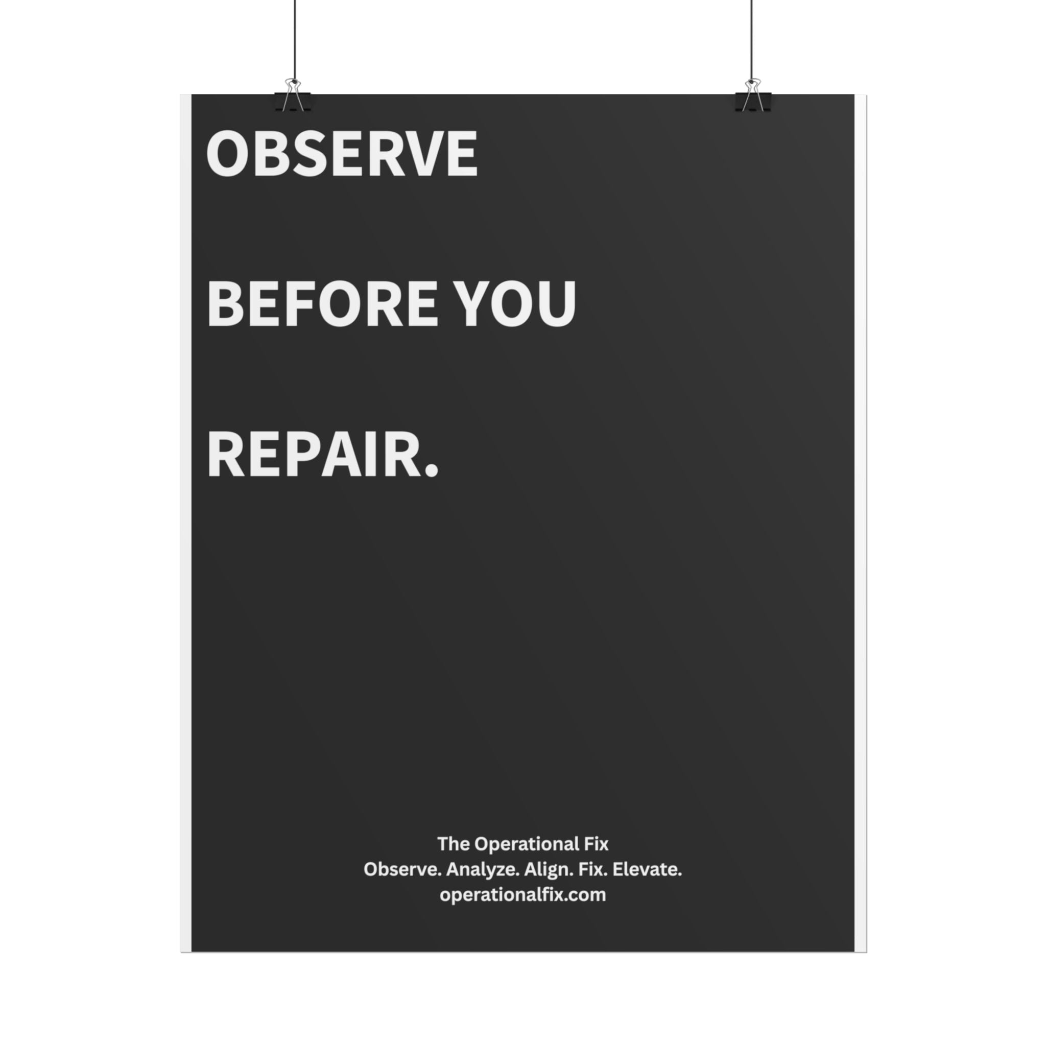 Statement Series No. 001 – Observe Before You Repair™