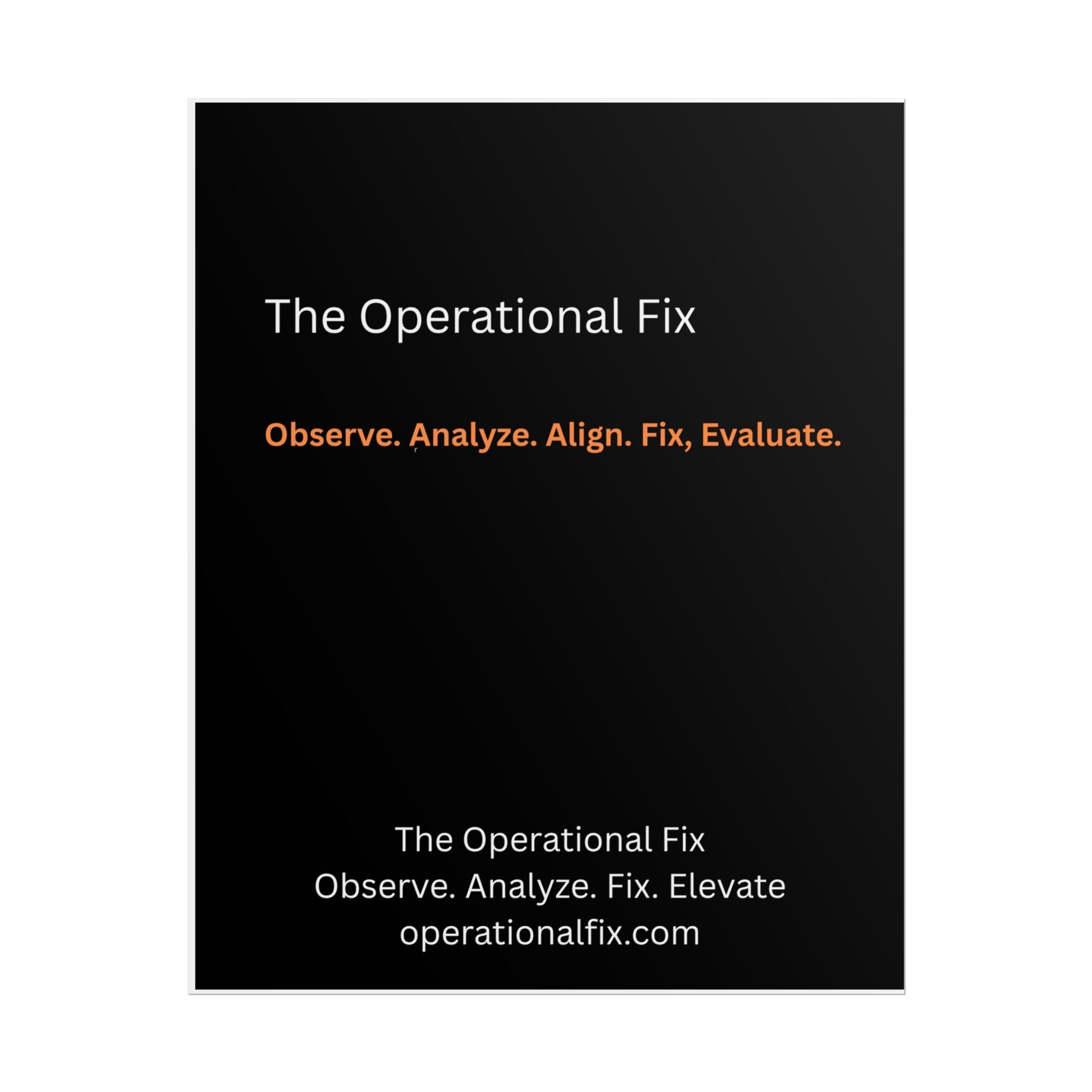 Statement Series No. 013 – The Operational Fix™