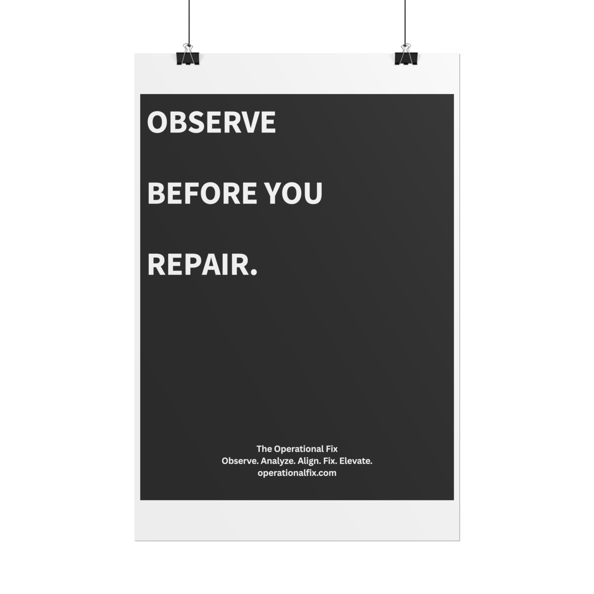 Statement Series No. 001 – Observe Before You Repair™