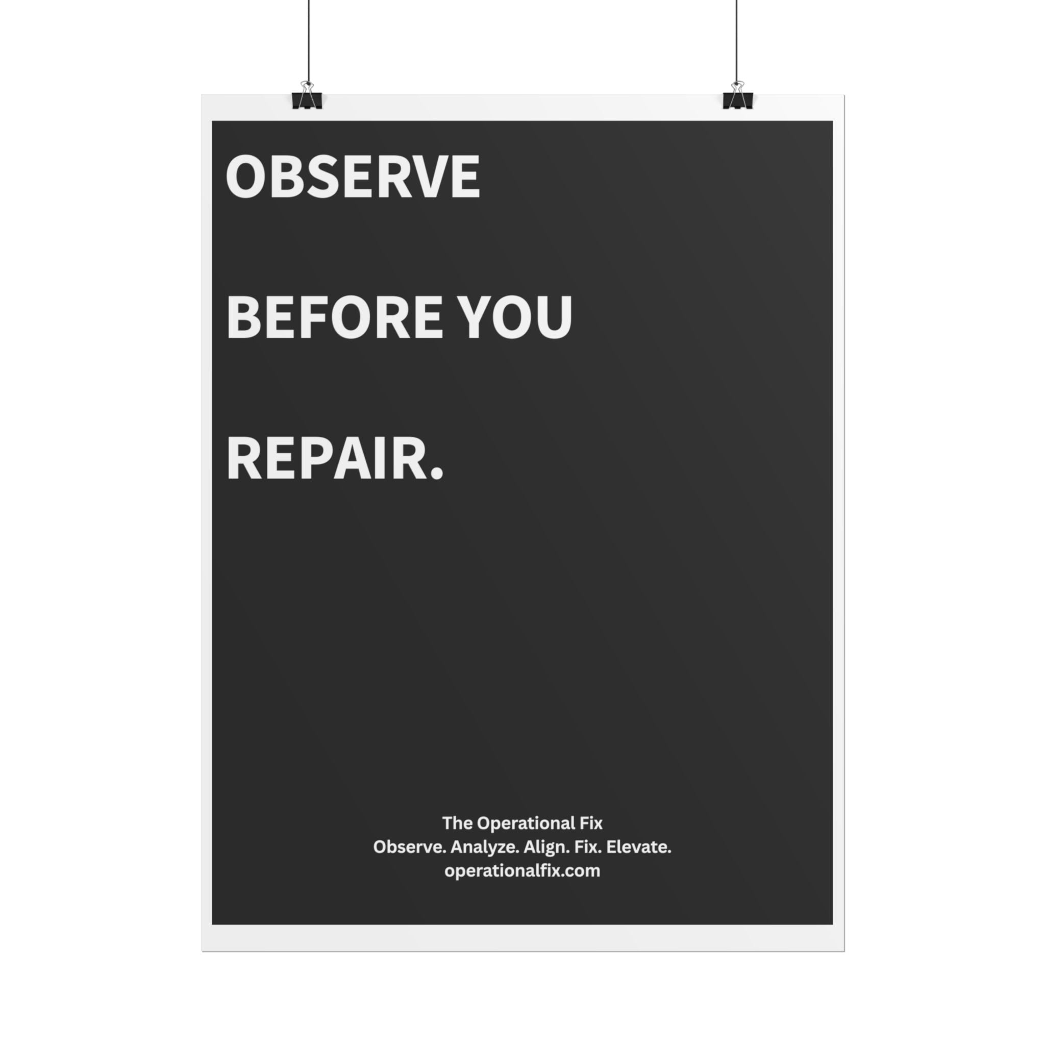 Statement Series No. 001 – Observe Before You Repair™