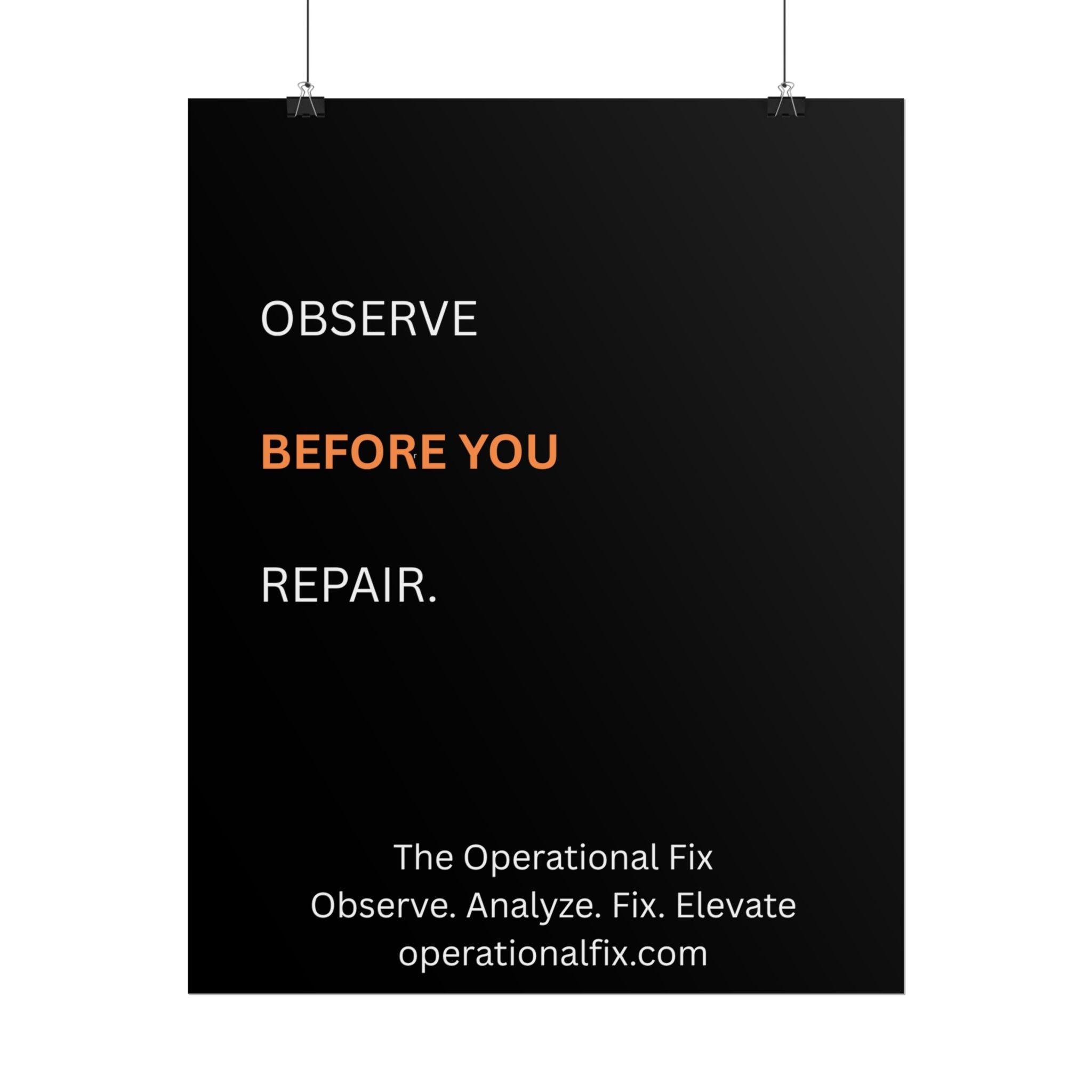 Statement Series No. 001 – Observe Before You Repair™